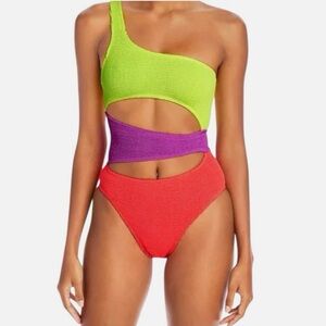 Bond-eye Rico Color-Blocked Cutout One Piece Swimsuit